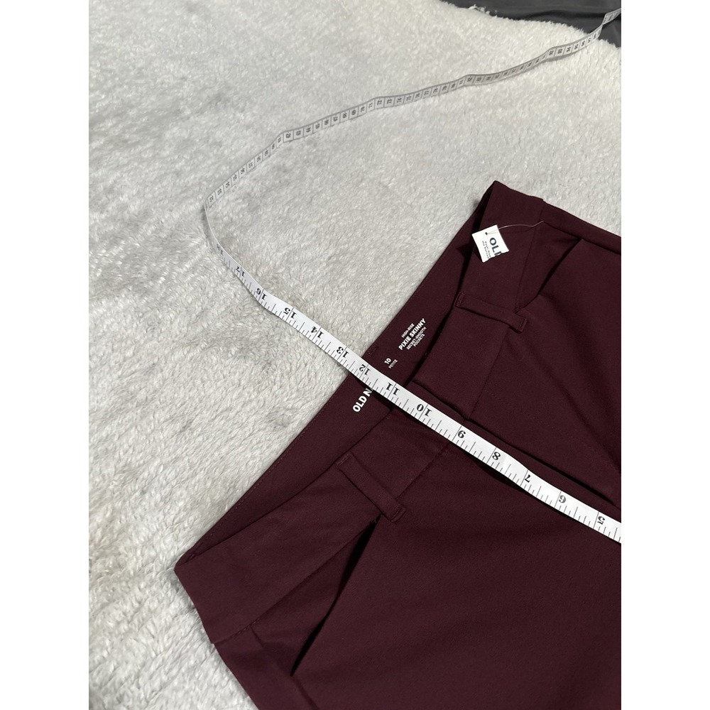New Old Navy High Rise Pixie Skinny Burgundy Chino Pants Size 10 Petite 10P S - Picture 5 of 8